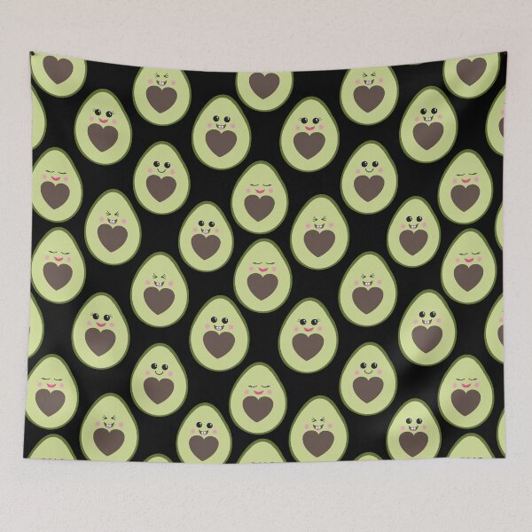 Item preview, Kawaii avocado party on black  designed and sold by QuirkyCraftz.