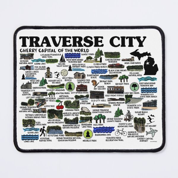 Item preview, Traverse City Map  designed and sold by fiberandgloss.