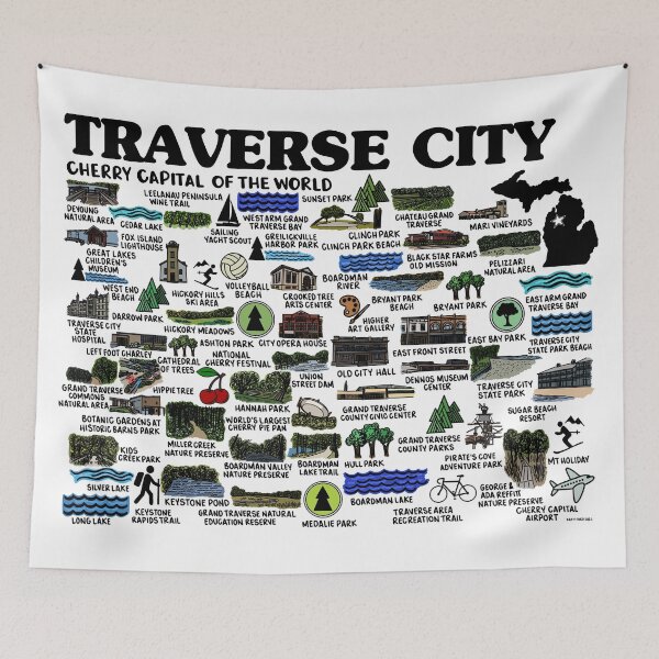 Item preview, Traverse City Map  designed and sold by fiberandgloss.