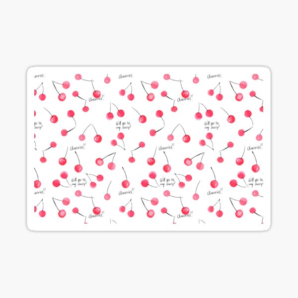 Watercolor cherry pattern Sticker