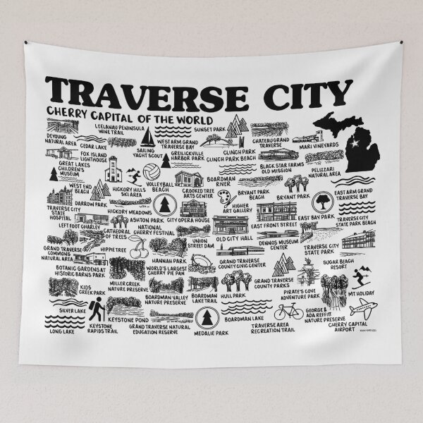 Item preview, Traverse City Map  designed and sold by fiberandgloss.