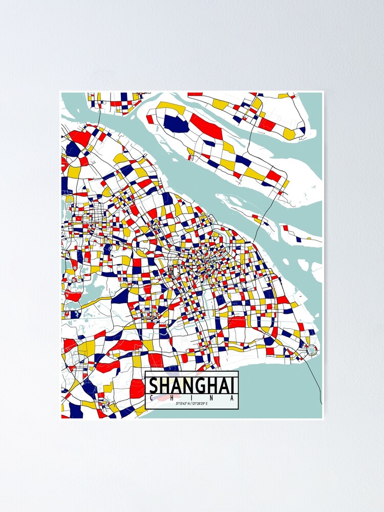 ポスター オファー city maps shanghai