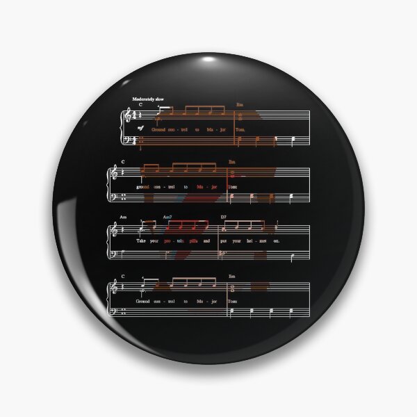 Item preview, Space Oddity Sheet Music Design designed and sold by KornerArt.