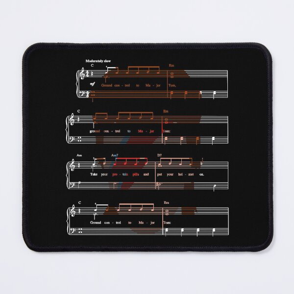 Item preview, Space Oddity Sheet Music Design designed and sold by KornerArt.