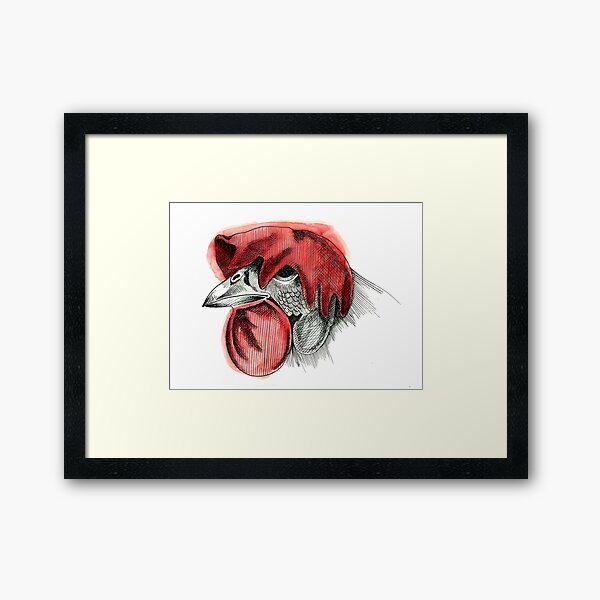 Sad cock Framed Art Print