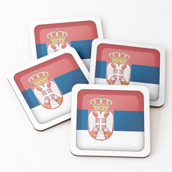 Item preview, Icon representing square button flag of Serbia. Ideal for catalogs of institutional materials and geography designed and sold by LucianoCosmo.