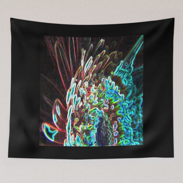 Item preview, Chrysanthemum Glow Art Blue Green, White, and Red Colors designed and sold by Swigalicious.