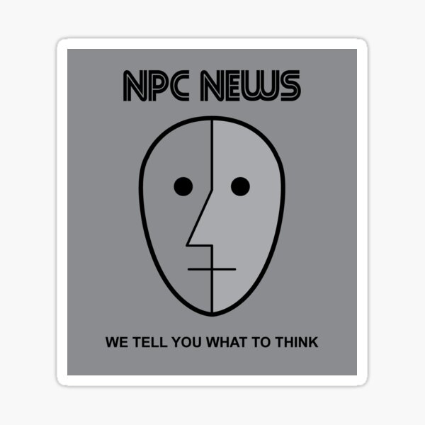 Vista previa del artículo con la obra «Pegatina Noticias de NPC», diseñado y vendido por denisseinfeld.