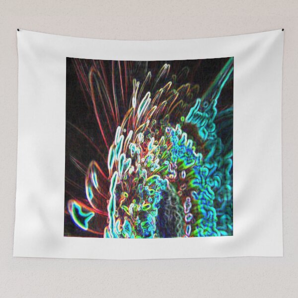 Item preview, Chrysanthemum Glow Art Blue Green, White, and Red Colors designed and sold by Swigalicious.