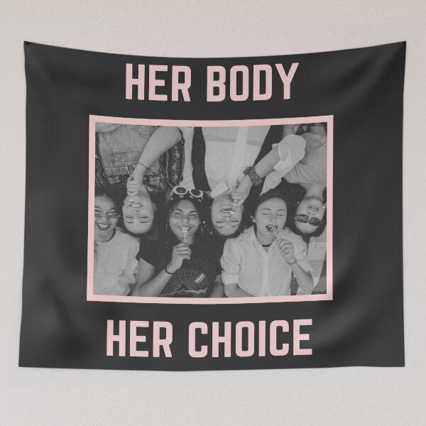 Item preview, Pro Choice Her Body Her Choice | Rally For Abortion Justice designed and sold by Giovanni's  Brown Quotes.