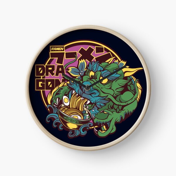 Vista previa del artículo con la obra «Dragón enojado japonés comiendo tazón de ramen, fideos», diseñado y vendido por TRIBExSPACE.