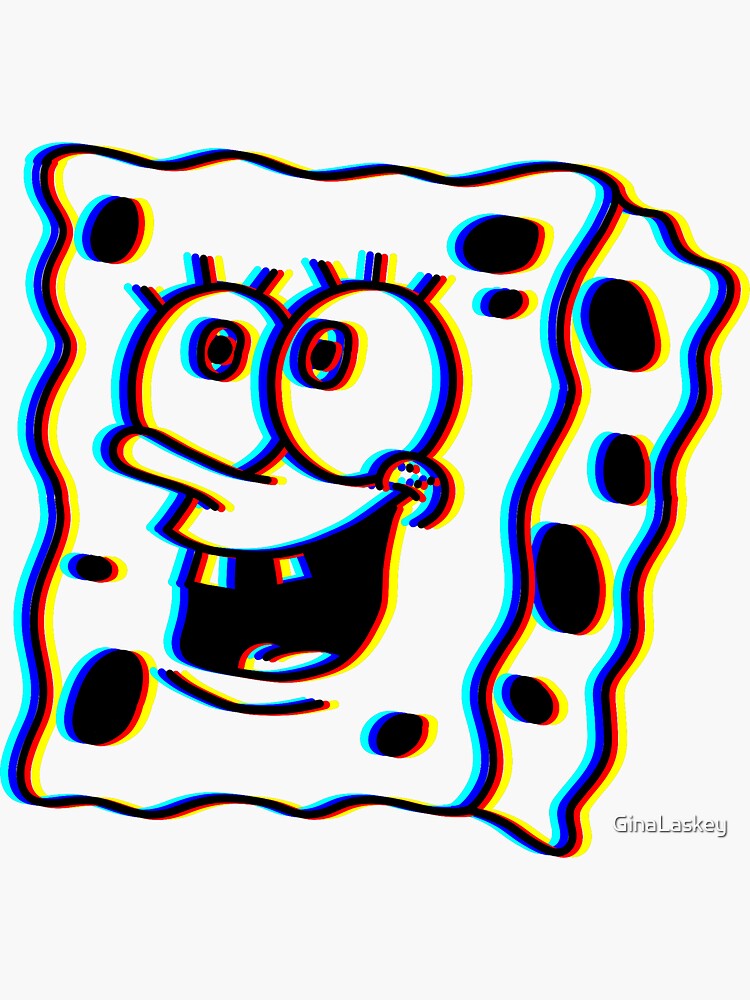 "Glitch Spongebob " Sticker for Sale by GinaLaskey Redbubble