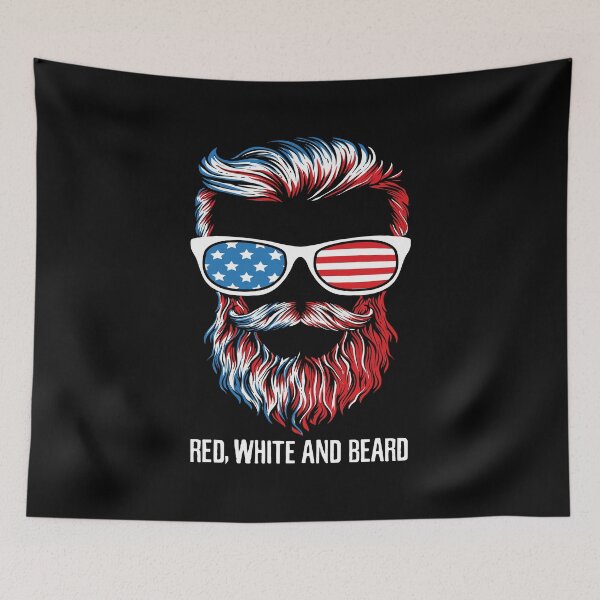 Item preview, Patriotic Beard, Red White and Beard US Independence , US Pride Bearded Men  designed and sold by Merchking1.