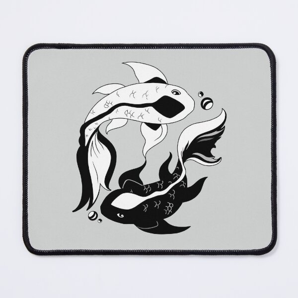 Item preview, Yin y Yang nadando peces Koi en blanco y negro designed and sold by Lady-Lilac.