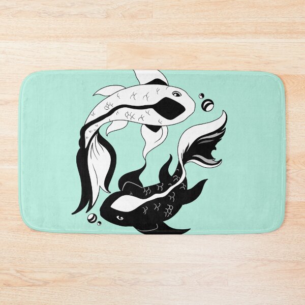 Item preview, Yin and Yang Swimming Koi Fish in Black and White designed and sold by Lady-Lilac.