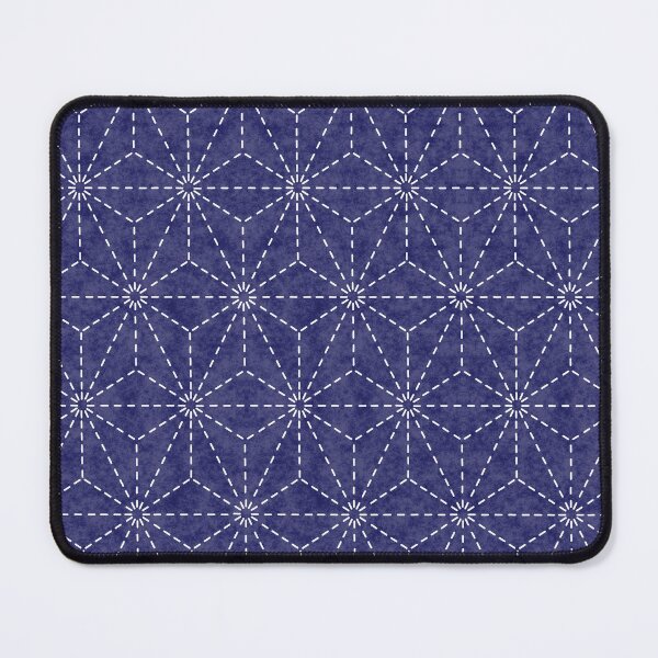 Item preview, Sashiko Star Flower Pattern Navy designed and sold by karwilberevivalcollection.