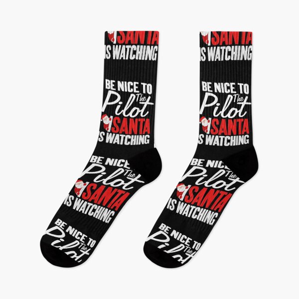 Item preview, Be Nice To The Pilot Santa Is Watching Christmas Xmas designed and sold by Merchking1.