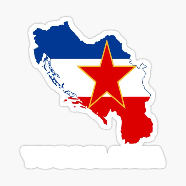 Yugoslavia Map And Flag Sticker For Sale By Ferminfarflu Redbubble   St,small,507x507 Pad,600x600,f8f8f8 