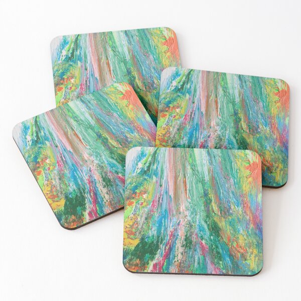 Item preview, Blessings that Fall in Rainbow Waterfall Art Print designed and sold by LeaDingmanArt.