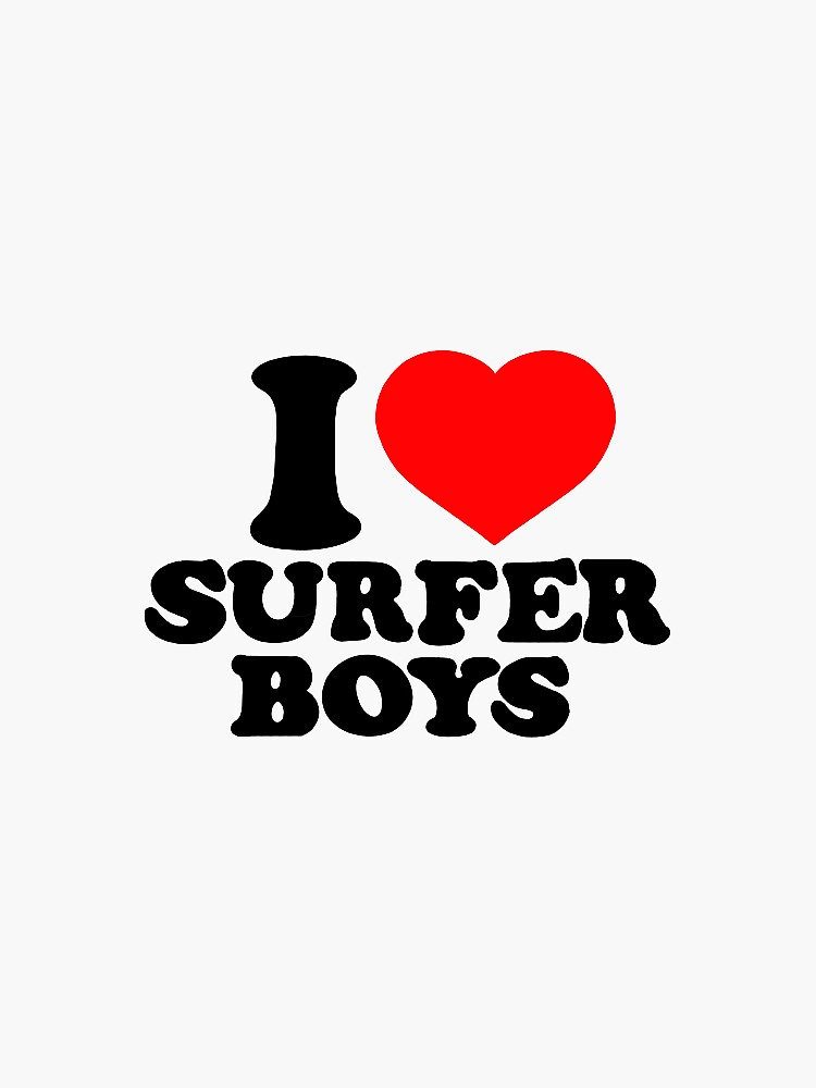 i heart surfer boys  Sticker