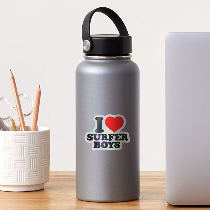i heart surfer boys  Sticker