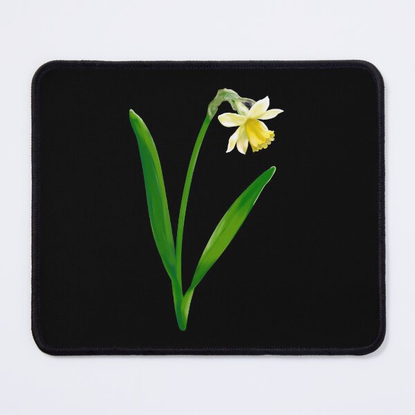 Yellow Daffodil on Black Mouse Pad