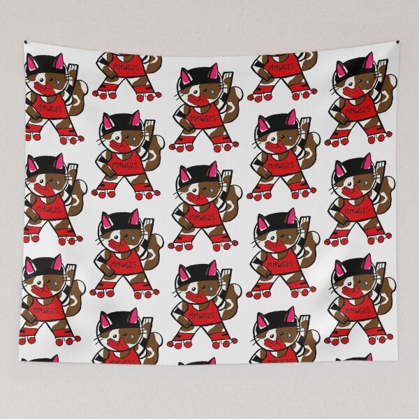 Item preview, MMWG2S Roller Cat with red hand war paint cartoon cat, cute,  designed and sold by brandydevoid.