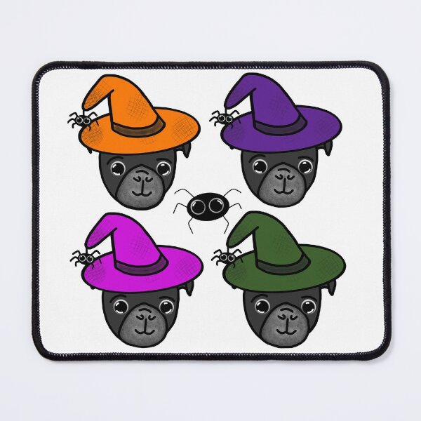 Item preview, Black Pugs with Witch Hats and Spider Friends Pack designed and sold by LeasPugGrumble.