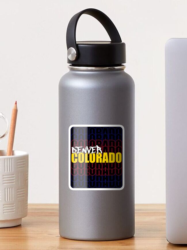 Thumbnail 1 of 3, Sticker, Denver Colorado State Flag Typography designed and sold by that5280lady.