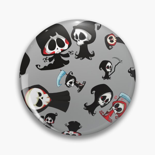Item preview, Cute Grim Reapers on Gray - Fun, Spooky, Kawaii Aesthetic designed and sold by PixiesPlace.