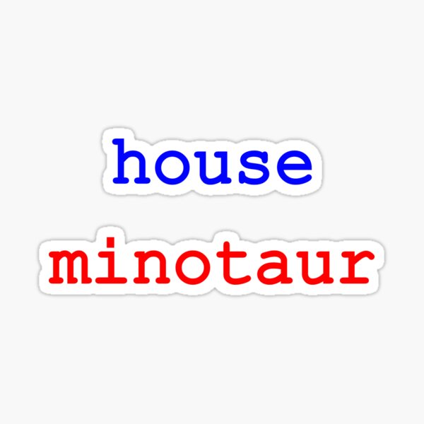 Artikel-Vorschau von House of Leaves Haus und Minotaurus kleiner Aufkleber, designt und verkauft von House of Leaves & others.