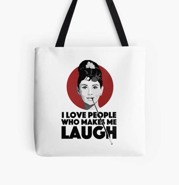 Audrey Hepburn Quotes Classy Handbag Linen Large Capacity High