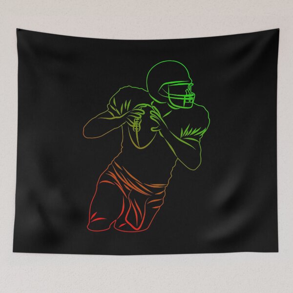 Item preview, Green Red Football Player Hold Football designed and sold by Vasabi88.