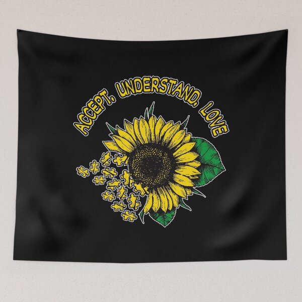 Item preview, Sunflower Accept Understand Love Autism Awareness Puzzle designed and sold by Merchking1.