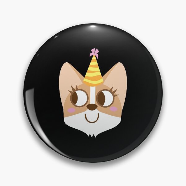 Item preview, Corgi dog face in a party hat designed and sold by jazzydevil.