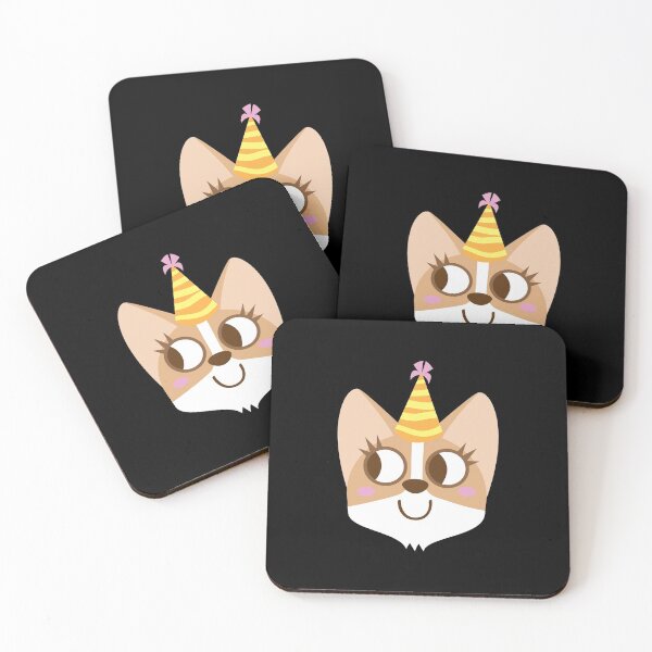 Item preview, Corgi dog face in a party hat designed and sold by jazzydevil.
