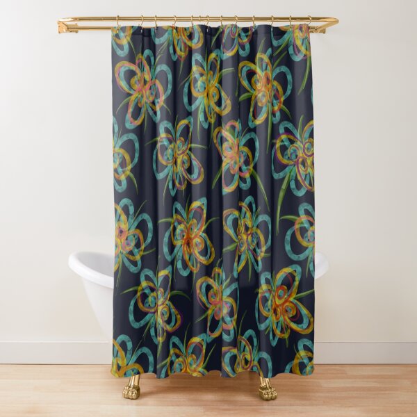 Abstract Flower Pattern - New Modern Colorful Floral Pattern Design - Very Cute Shower Curtain