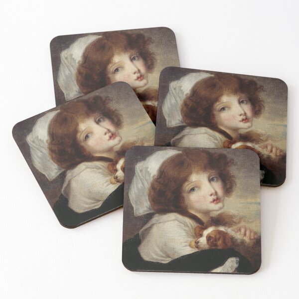 Item preview, Greuze, Jean-Baptiste - Portrait of a little girl with a little dog designed and sold by Photorebelle.