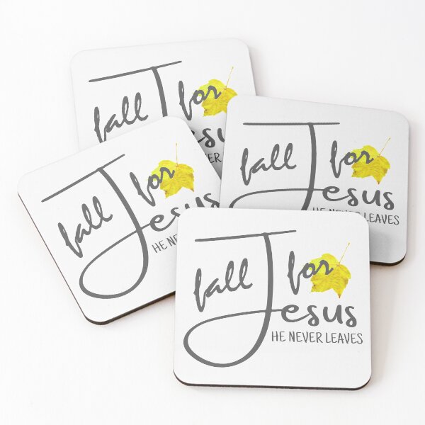 Item preview, Fall For Jesus He Never Leaves - Uplifting Religious Quotes designed and sold by ViewerEqualsPhoton.