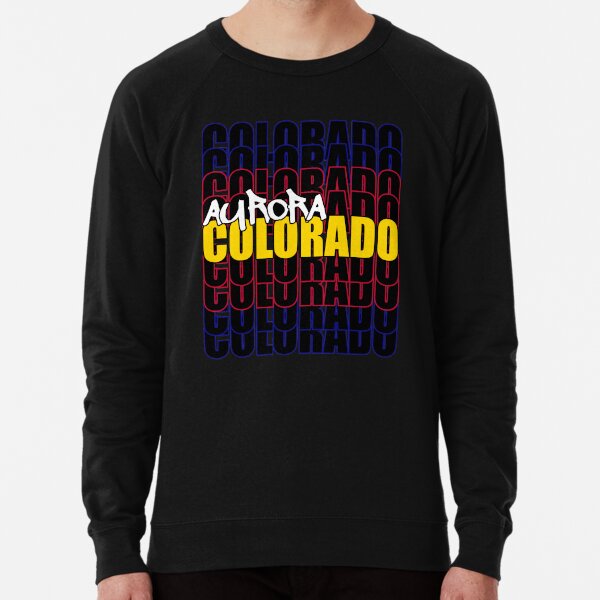 Aurora Colorado State Flag Typography Lightweight Sweatshirt
