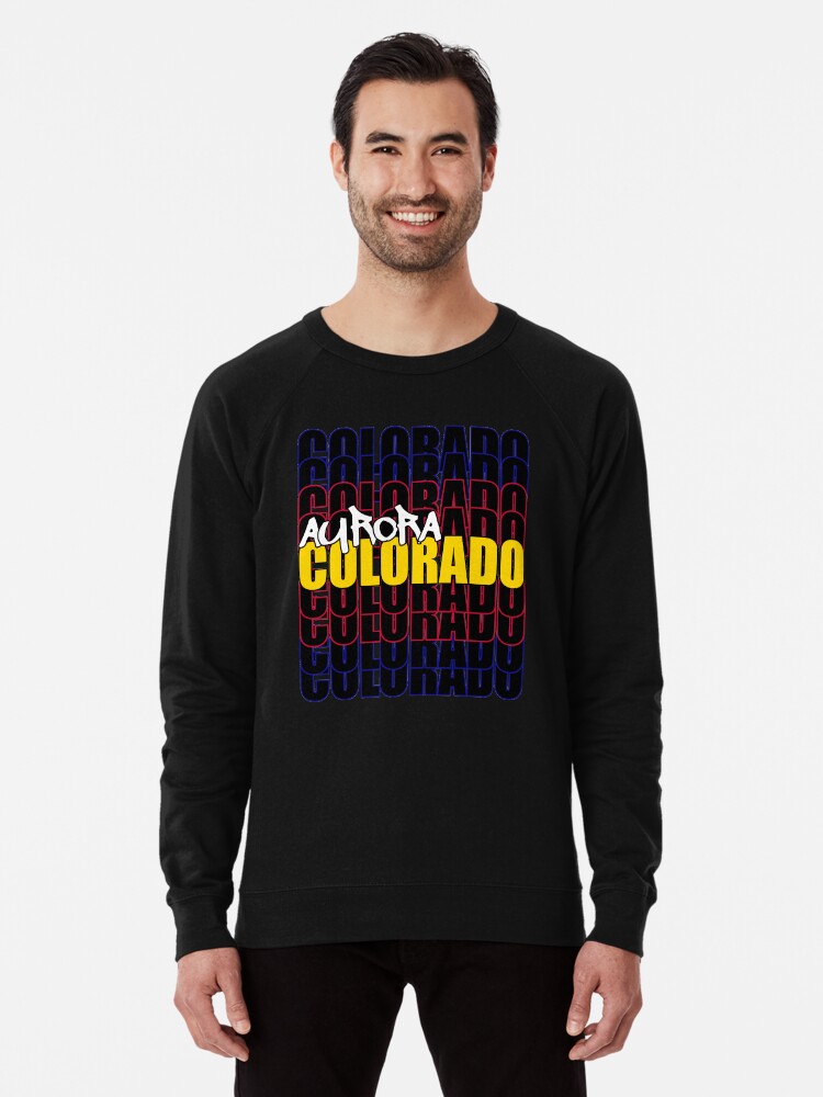 Alternate view of Aurora Colorado State Flag Typography Lightweight Sweatshirt
