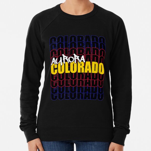 Aurora Colorado State Flag Typography Lightweight Sweatshirt