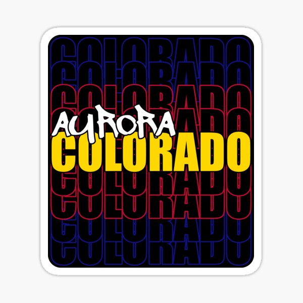 Aurora Colorado State Flag Typography Sticker