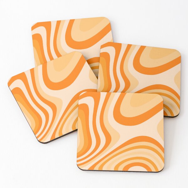 Item preview, Orange and Cream Abstract Liquid Grooves designed and sold by patternsoup.