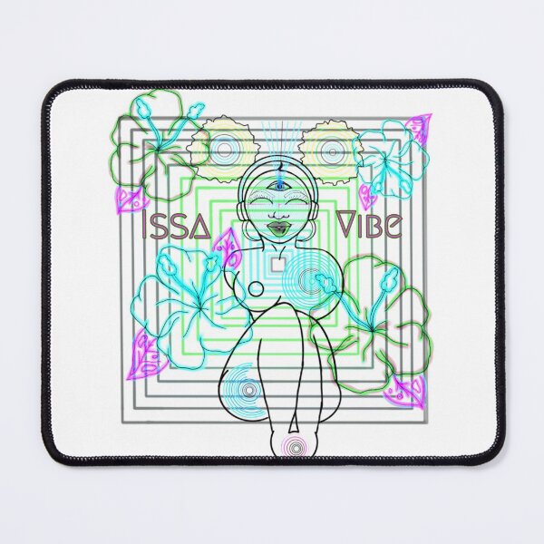Item preview, Psychedelic Issa Vibe Spacey Earth Girl (white bg, green and pink variation) designed and sold by VantaTheArtist.