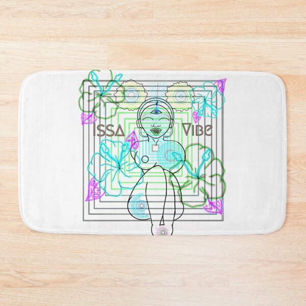 Item preview, Psychedelic Issa Vibe Spacey Earth Girl (white bg, green and pink variation) designed and sold by VantaTheArtist.