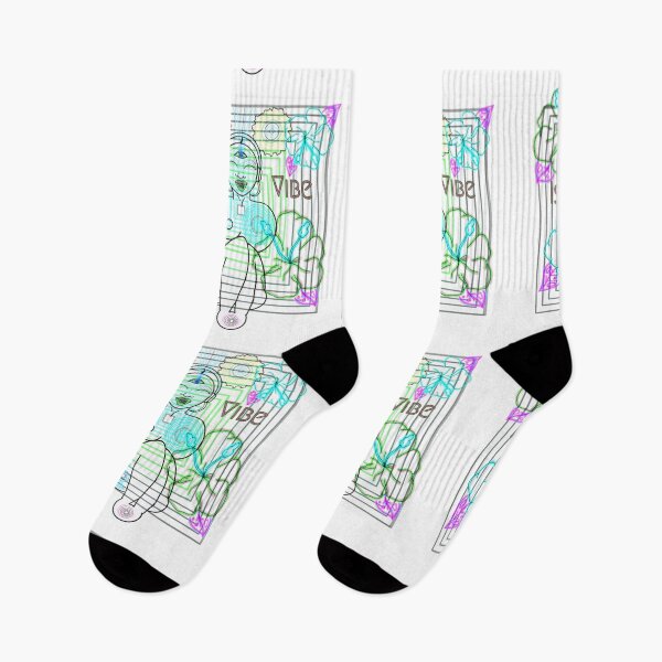 Item preview, Psychedelic Issa Vibe Spacey Earth Girl (white bg, green and pink variation) designed and sold by VantaTheArtist.