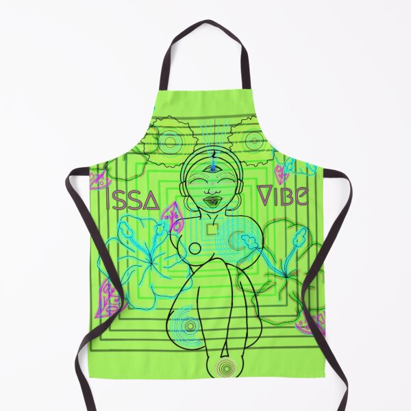 Item preview, Psychedelic Issa Vibe Spacey Earth Girl (kawaii green bg, green and pink variation) designed and sold by VantaTheArtist.