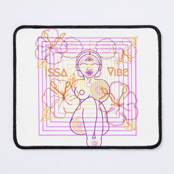 Item preview, Psychedelic Issa Vibe Spacey Earth Girl (white bg, purple and goldish orange variation) designed and sold by VantaTheArtist.