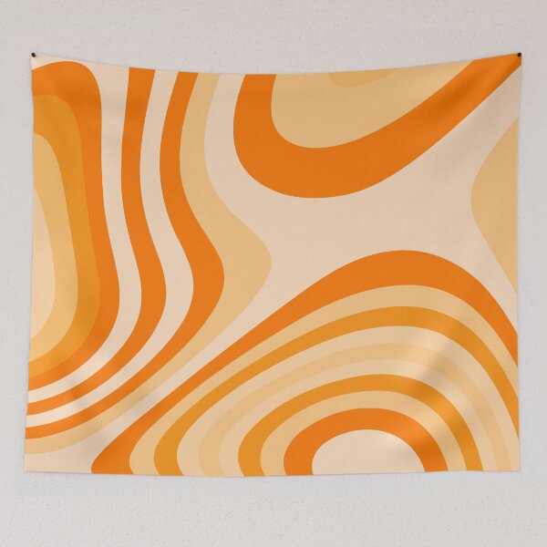 Item preview, Orange and Cream Abstract Liquid Grooves designed and sold by patternsoup.